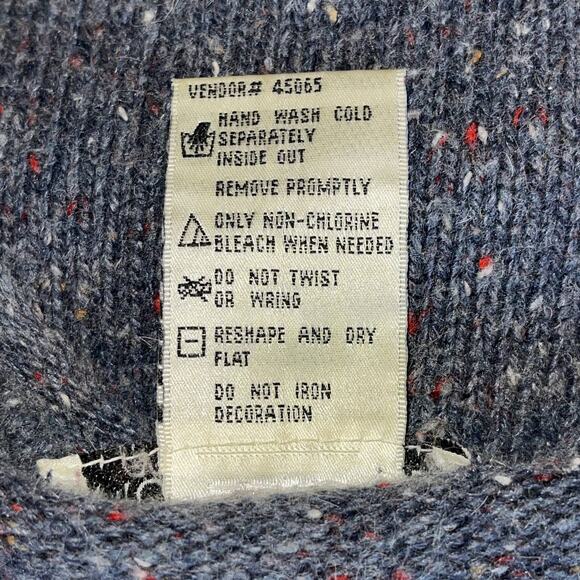 VINTAGE 90s Victoria Jones Shoveling Snowman Ugly Christmas Sweater Size Medium - Picture 5 of 5